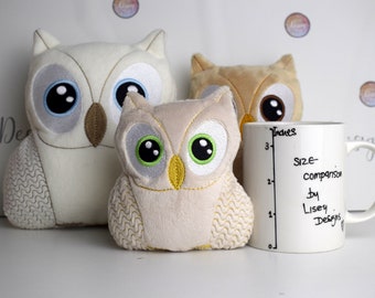 Owl Push, In The Hoop, all sizes, one hooping design, Embroidery pattern for digital machines