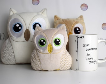 Owl Push, In The Hoop, all sizes, one hooping design, Embroidery pattern for digital machines