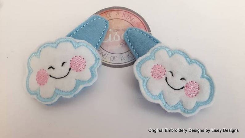 Download Digital file: 2 Cloud Hair clips by Lisey Designs ITH 4x4 ...