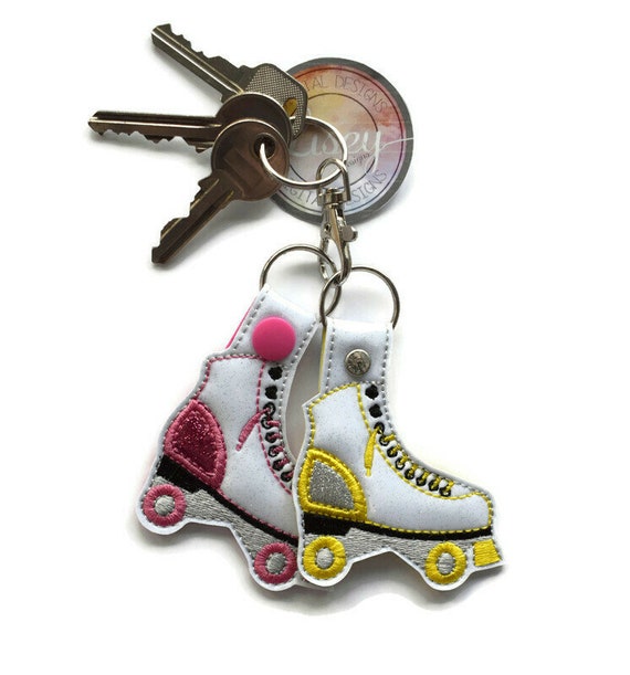 Roller Skate Key Fob Disco Skate Lisey Designs 4x4 hoop Etsy
