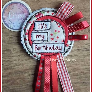 DIGITAL PATTERN, 'it's my Birthday' Raw Edge Applique Birthday Badge ITH 4x4 hoop