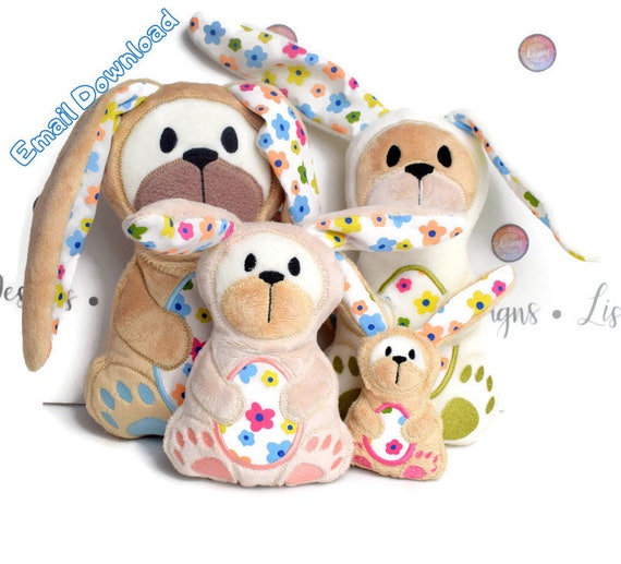 Bunny Bear Plush in the Hoop More Than 1 Size Available - Etsy Bunny Bear Plush in the Hoop More Than 1 Size Available - Etsy