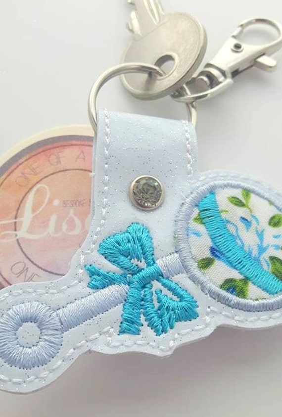 4x4 Embroidery Design ITH Baby Rattle Key Ring DIGITAL PATTERN