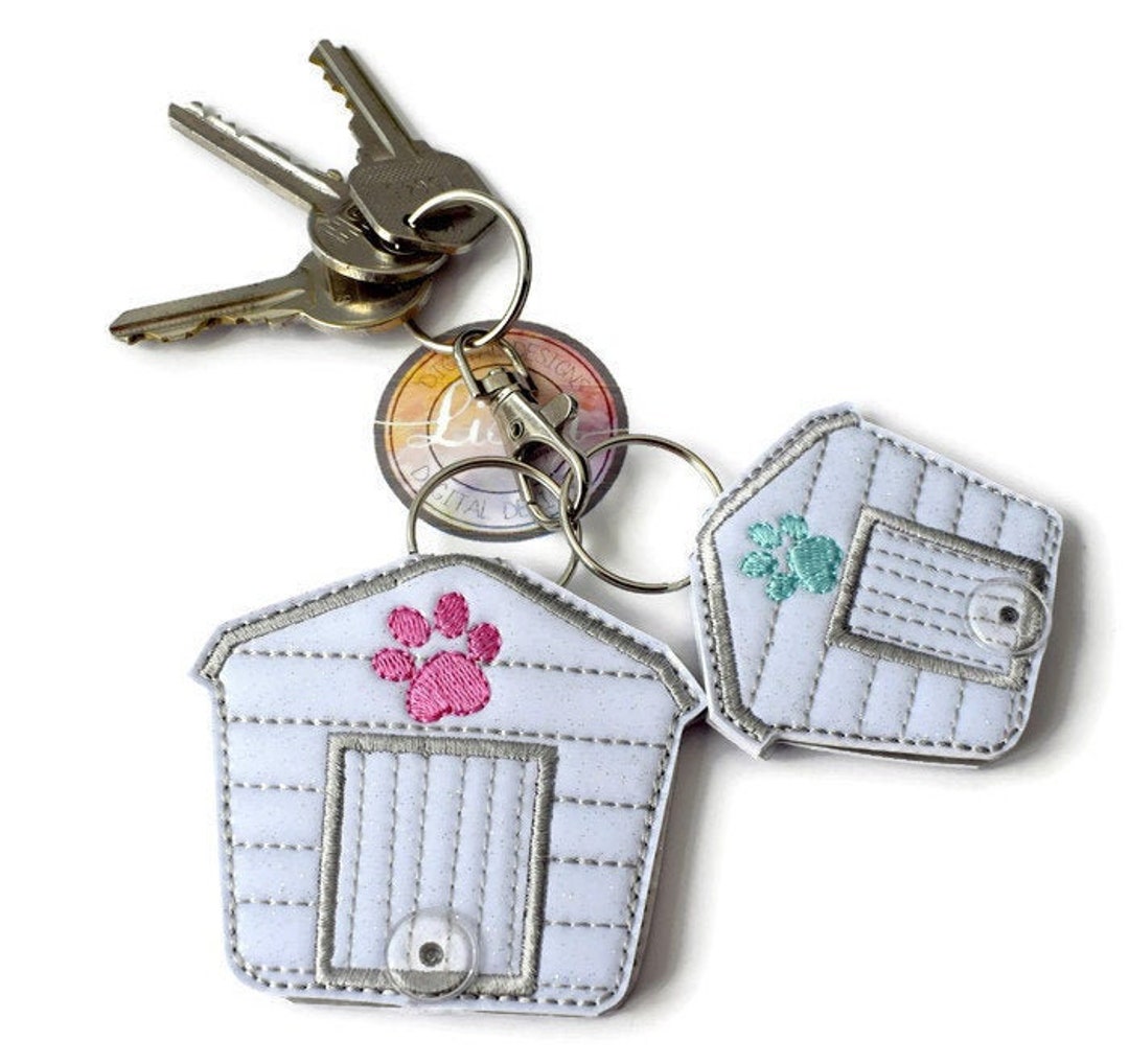 DIGITAL PATTERN, Kennel Key Fob, 4x4 & 5x7 Hoop, Double Sided, Photo
