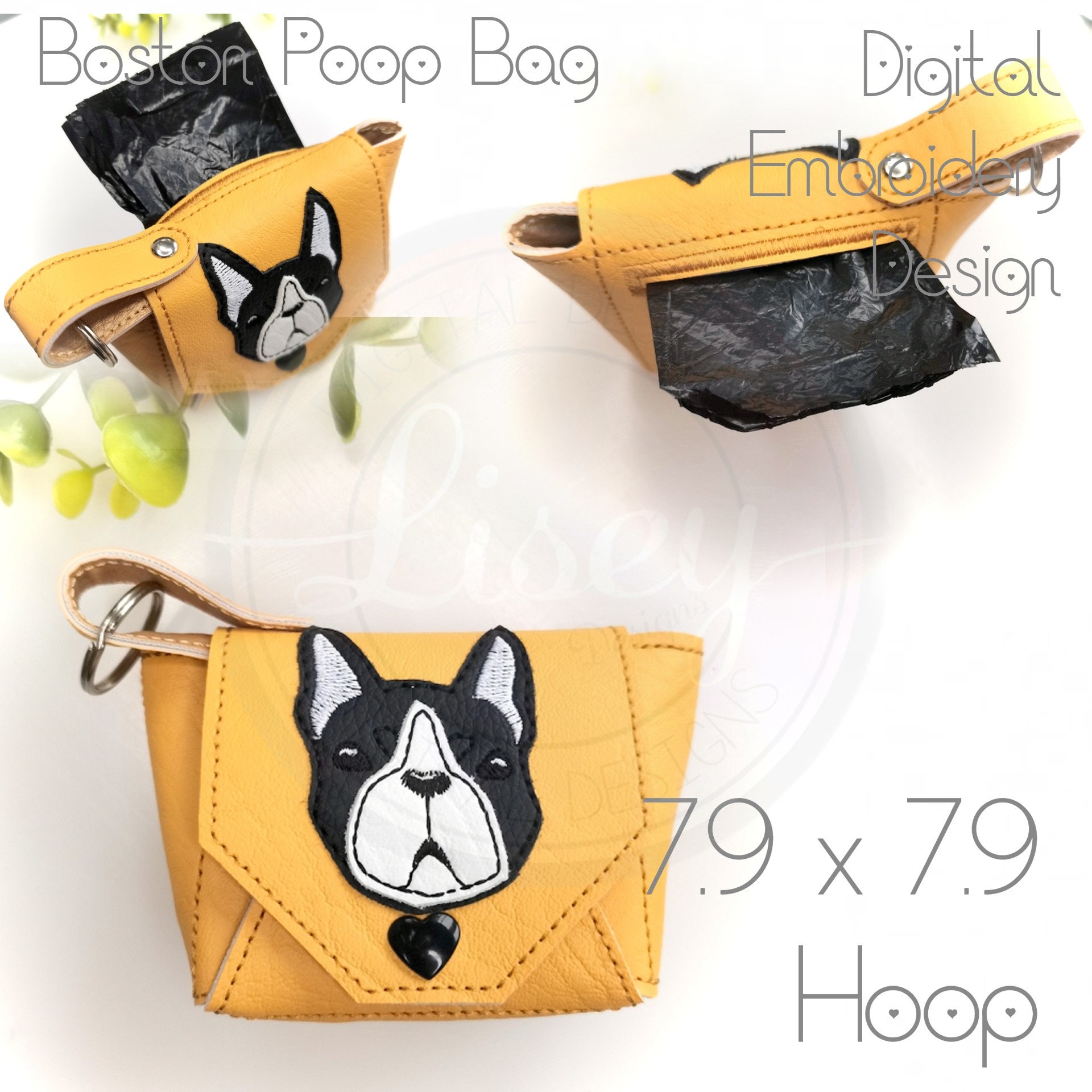 Boston Terrier Dispenser dog bag DIGITAL PATTERN Boston Immagine