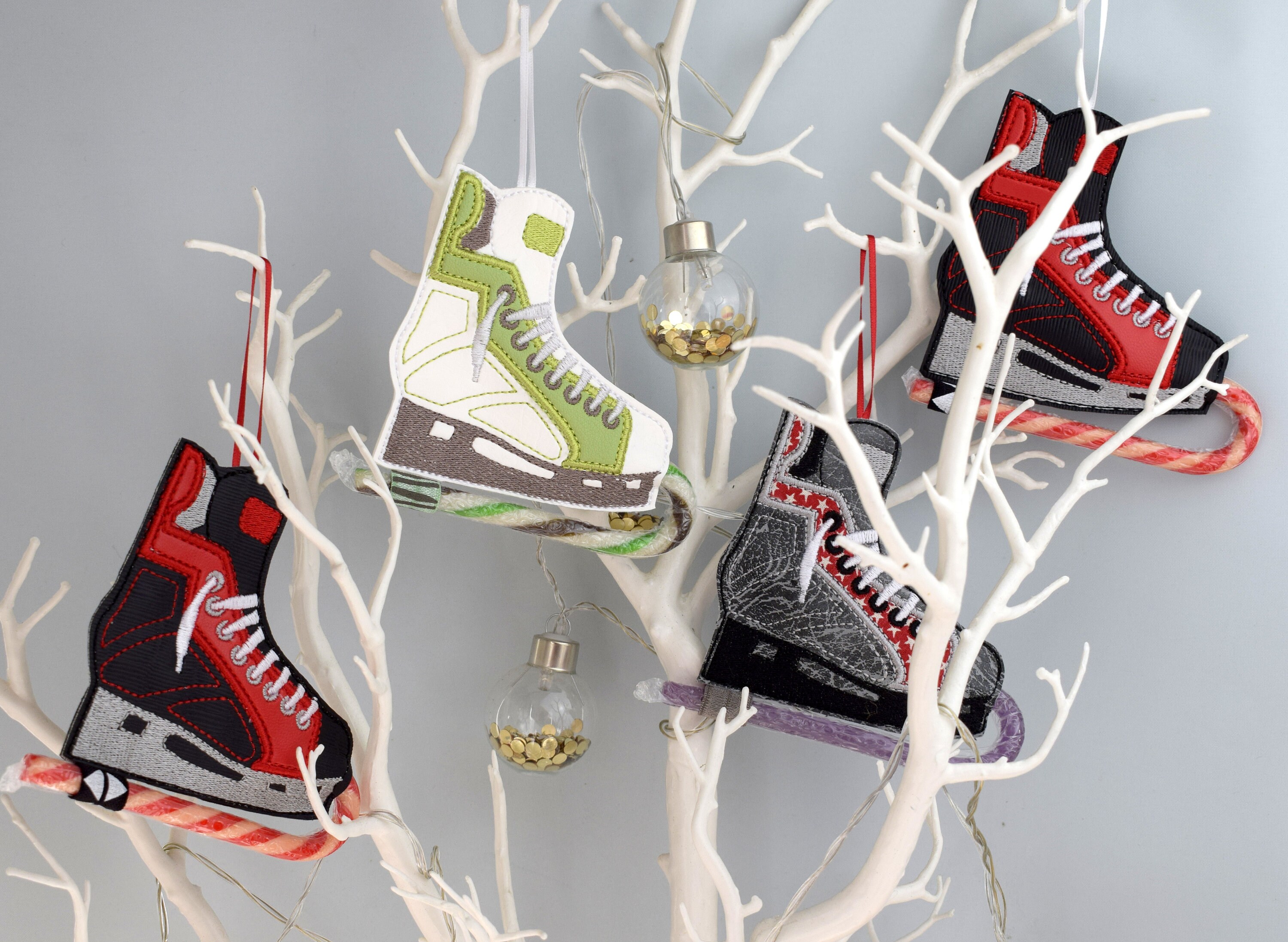 4x4 Ice Hockey Candy Cane Skate Hanging Decoration Speed Etsy