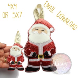 Santa Claus Decoration, Email Download Pattern, 4x4 and 5x7 Size Available, Candy Cane Decoration, Father Christmas,