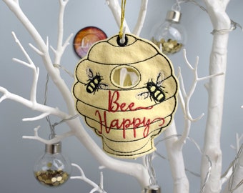 DIGITAL PATTERN, Beehive, T-light Cover, Freestanding, Decoration, 4x4 Hoop, Bee Happy, LED Night Light