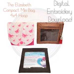 Mini Wallet, 4x4 Hoop, Elizabeth Bag, ID wallet, Embroidery Machine Design, Digital download, All ITH image 9