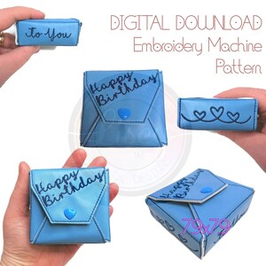 3D ITH Birthday Jewellery Box, Largest Size, Celebration, Digital Embroidery Instant Download, In The Hoop, 8x8 hoop