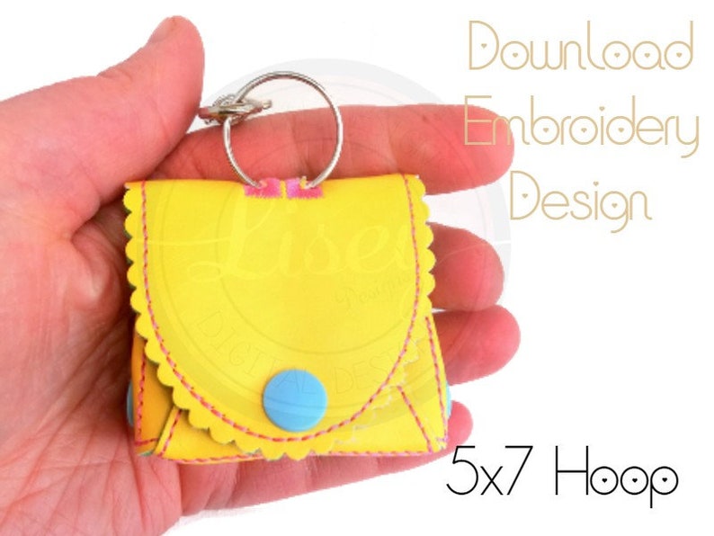 Small ITH Key Bag Key Ring Smallest Size Digital Embroidery Etsy UK