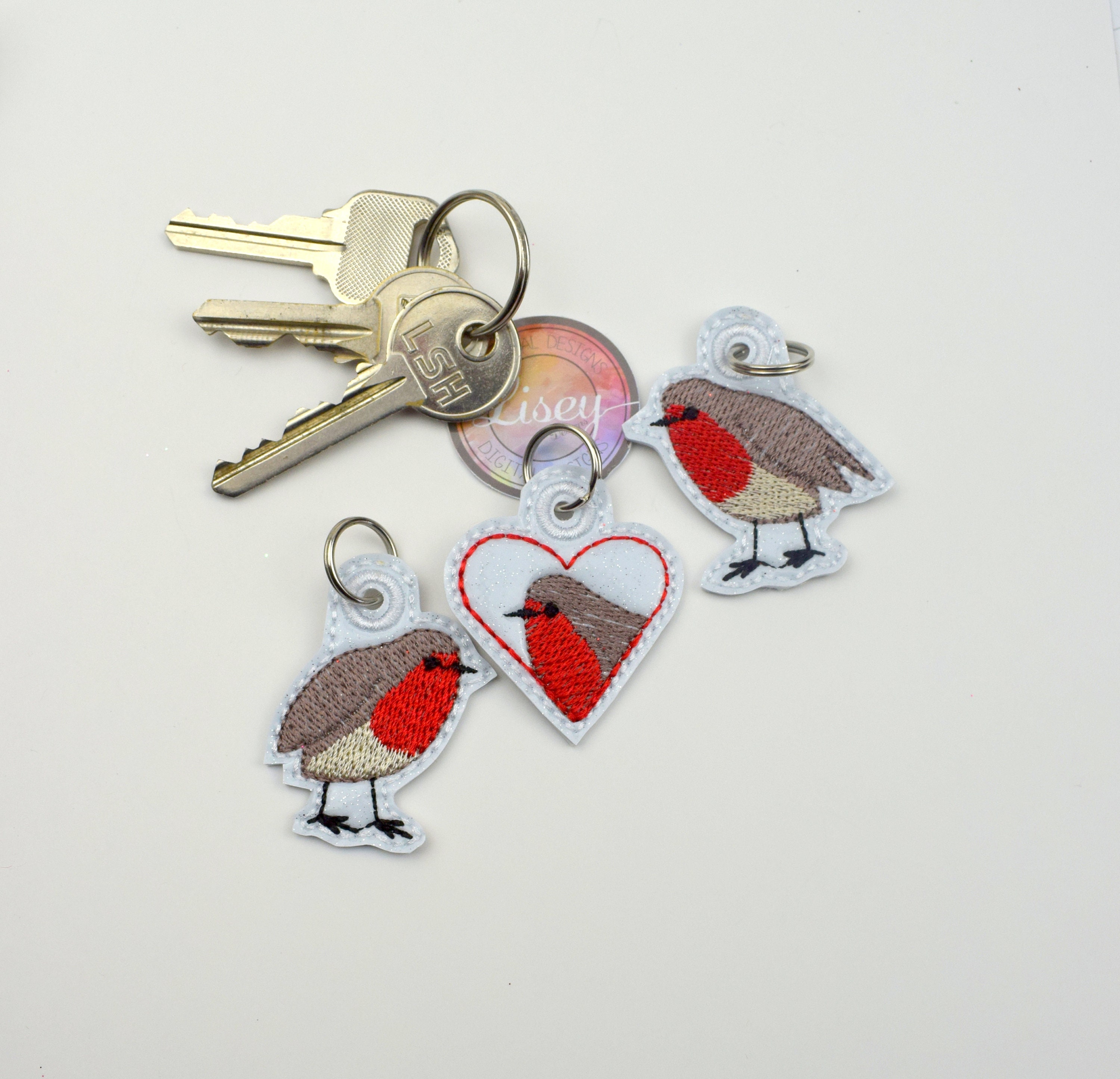DIGITAL PATTERN, Robin Embroidery Digital Charm, Cute Robin Charm