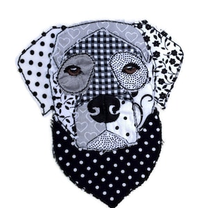 Digital file, Patchwork Labrador, Raw Edge Applique, Machine Embroidery, Raw Design, Lisey Designs, 5x7 hoop,
