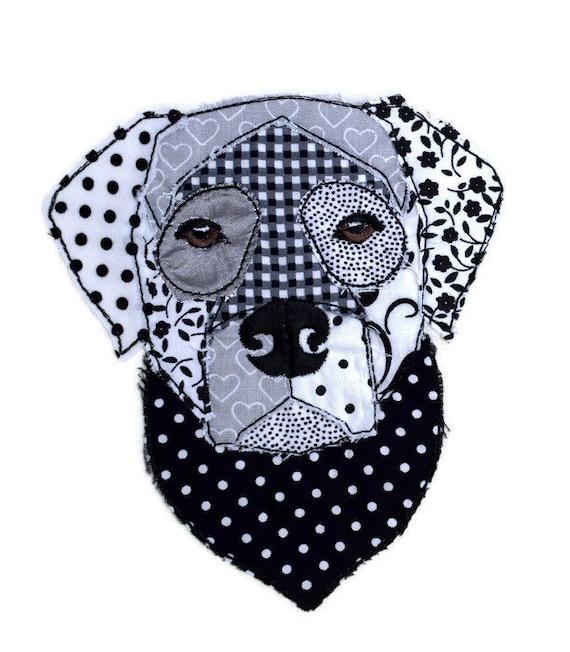 Digital file, Patchwork Labrador, Raw Edge Applique, Machine Embroidery, Raw Design, Lisey Designs, 5x7 hoop,