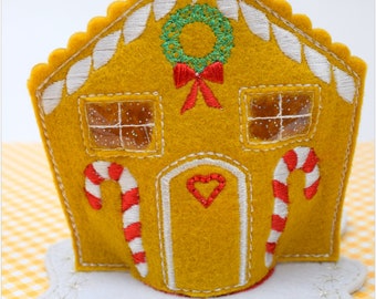 DIGITAL PATTERN, Gingerbread House Night Light Digital Embroidery