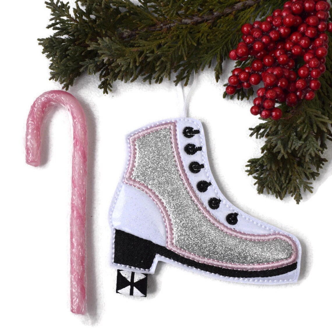 4x4 Candy Cane Ice Skate Hanging Decoration Figure Skating Etsy