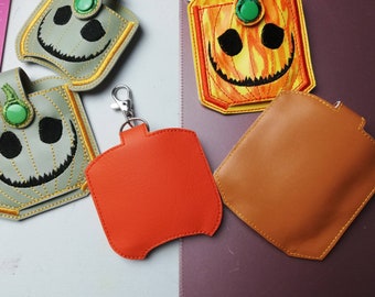 50ml パンプキンサニタイザーケース、刺繍デザイン、ハロウィン刺繍