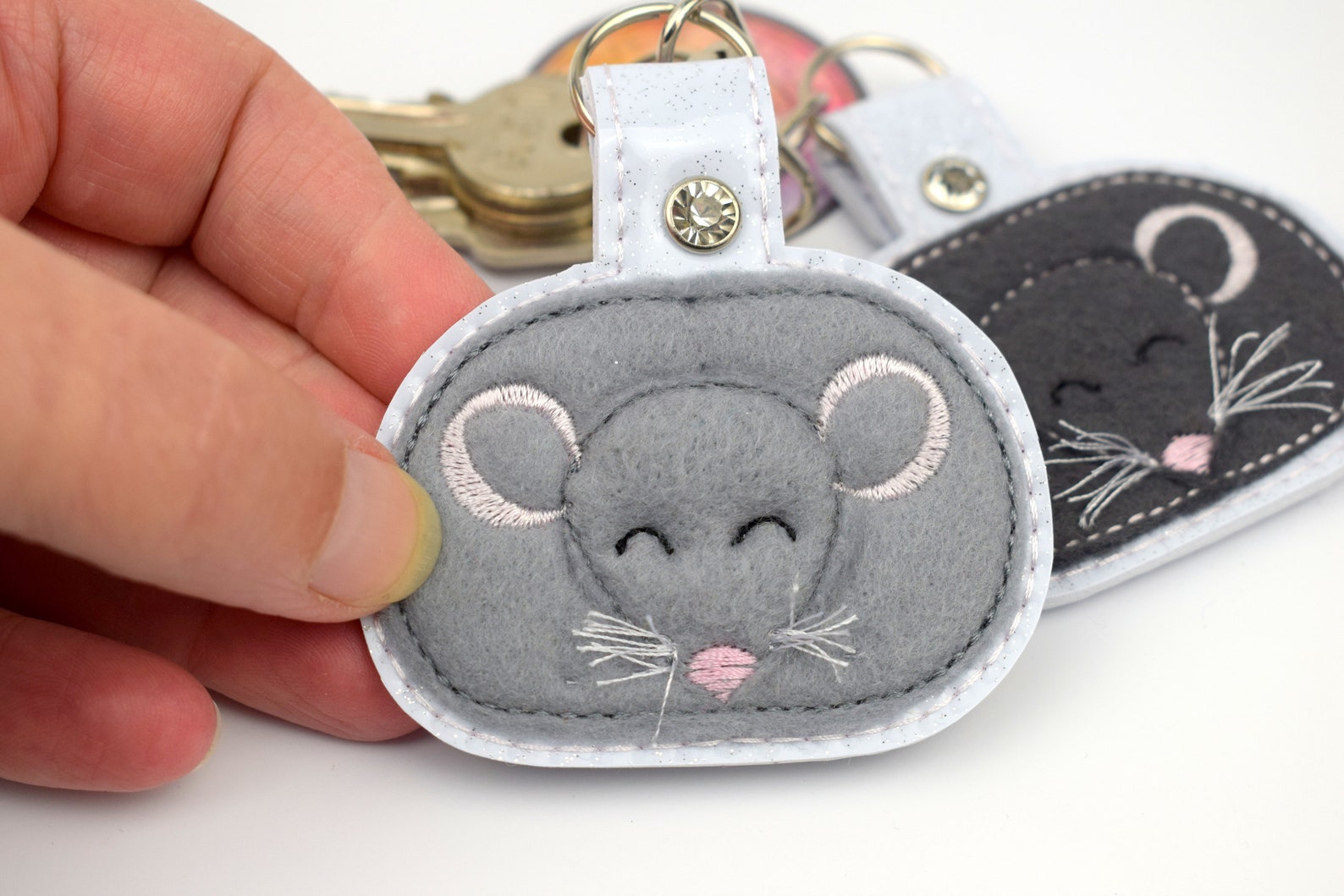 Digital Mouse Embroidery Pattern, Key Fob, Digital Embroidery, Mouse ...