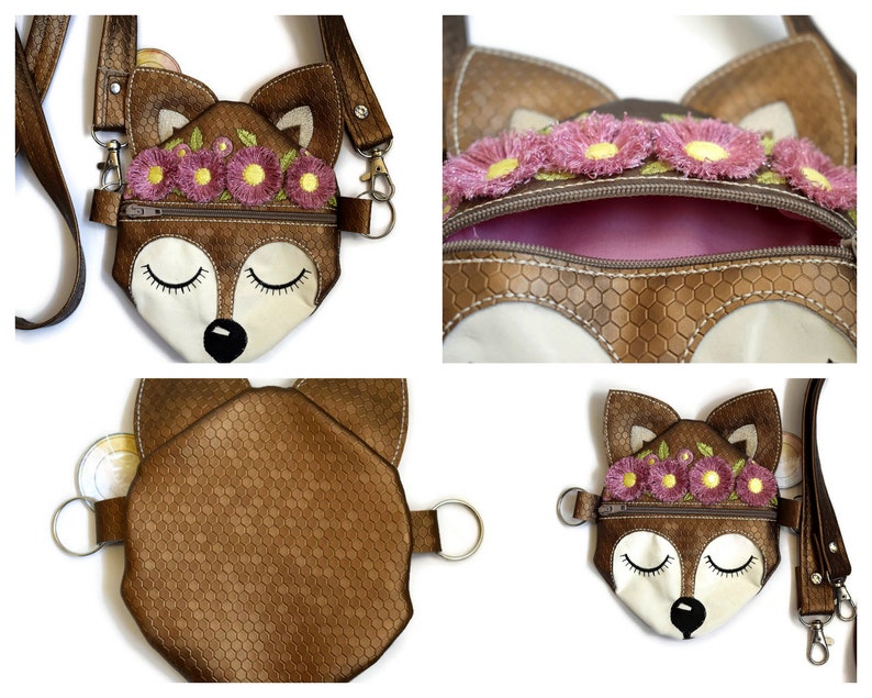 5x7 SET Fox Flower Cross Body Purse Side Bag Large Purse Etsy UK