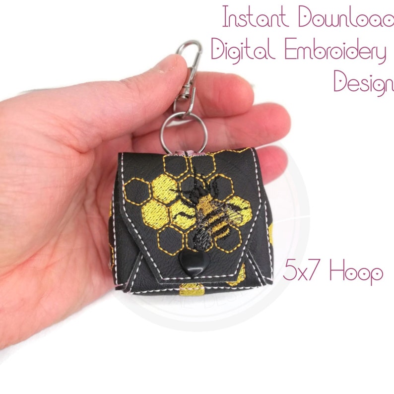 Small ITH Honey Bee Bag Key Ring Smallest Size Digital Etsy