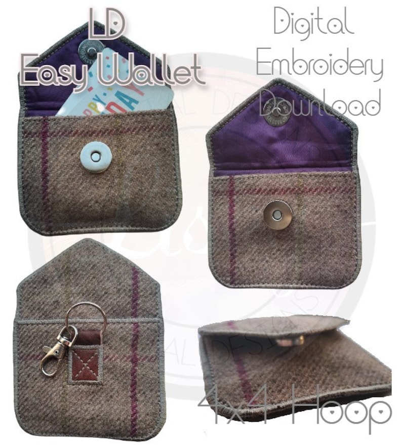 LD Easy Wallet 4x4 Hoop Gift Card Small Change Wallet Etsy