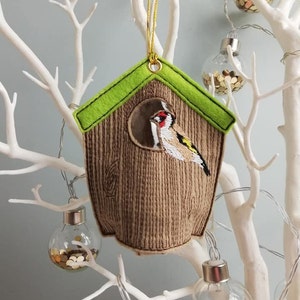 DIGITAL PATTERN, Goldfinch House, Birdhouse Tlight, Freestanding, Decoration, 4x4 Hoop, Bird Watching, LED Night Light