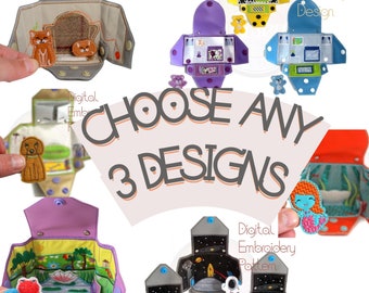 Choose any 3 of my interactive play bags, Machine Embroidery designs and I will send them over to your etsy within 24 Hours