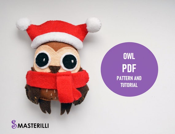 DIY felt owl pattern PDF and tutorial felt christmas | Etsy