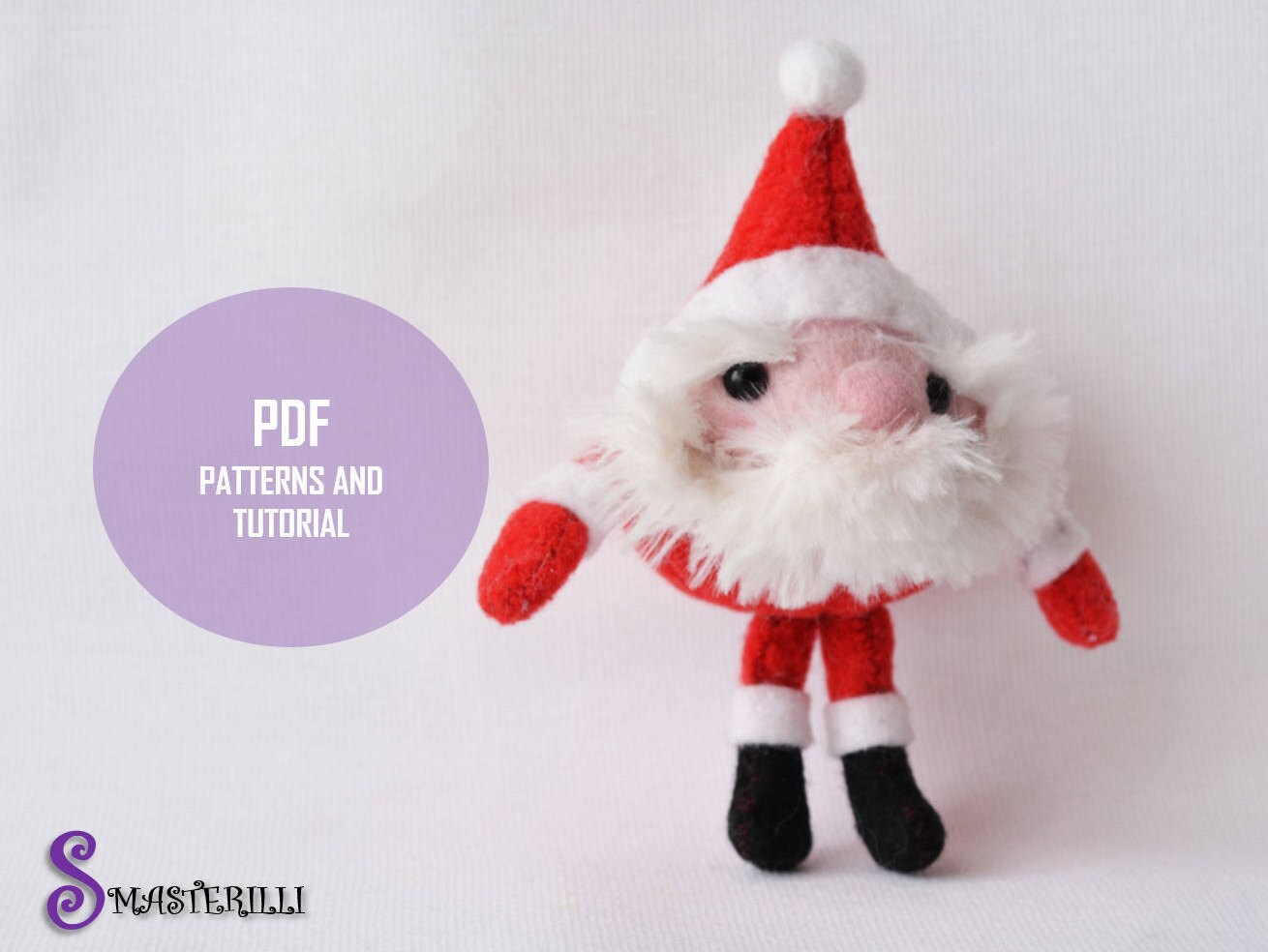 Felt Santa pattern PDF and tutorial felt christmas toy | Etsy
