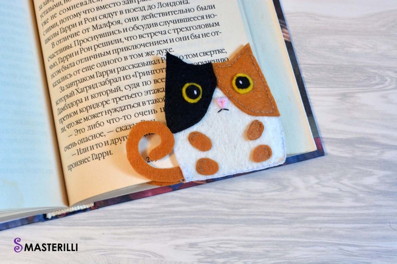 Felt cat bookmark pattern PDF collection felt sewing pattern Etsy