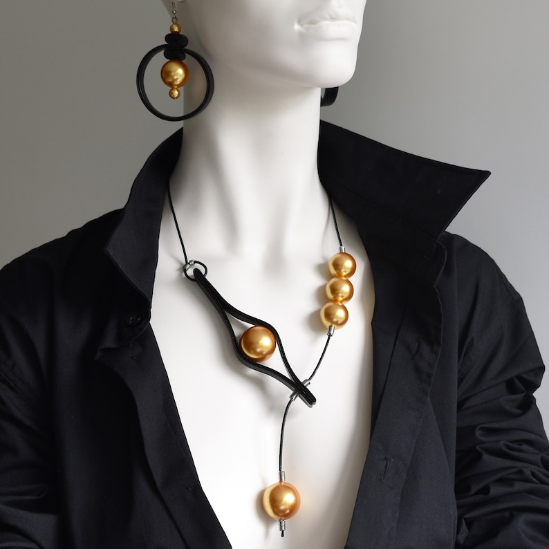 Modern necklace Contemporary necklace Bib necklace Handmade necklace Bohemian Sunny mango necklace Unusual necklace Artistic necklace