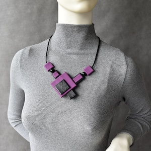 Geometric mix, two side necklace, Asymmetric necklace, Contemporary minimalist necklace, Stunning statement necklace, Adjustable collar...