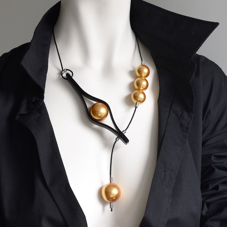 Modern necklace Contemporary necklace Bib necklace Handmade necklace Bohemian Sunny mango necklace Unusual necklace Artistic necklace