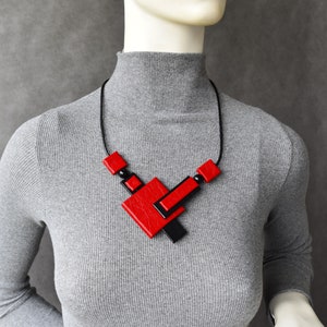 Geometric mix, two side necklace, Asymmetric necklace, Contemporary minimalist necklace, Stunning statement necklace, Adjustable collar...
