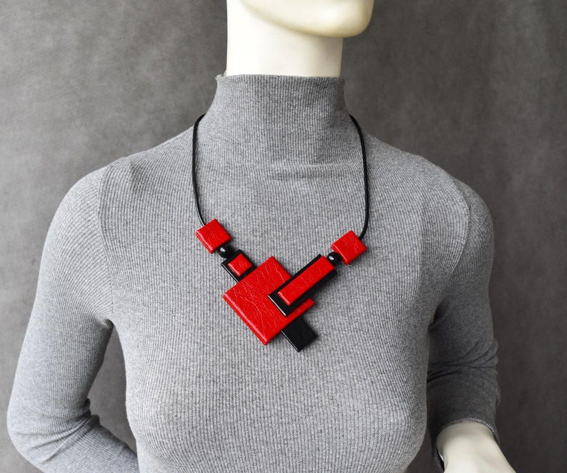 Geometric Figures Duo Necklace, Black/White main image 1