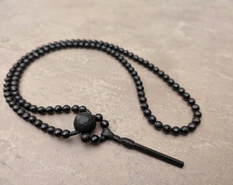 Collana con ciondolo in tormalina nera grezza, rosario, 108 grani di preghiera, pietra preziosa naturale e genuina per la protezione dell'energia