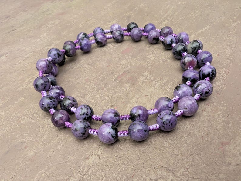 Charoite necklace relieving mental stress, natural genuine authentic gemstone image 4
