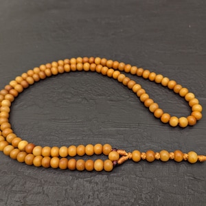 Yak bone mala rosary necklace 108 meditation prayer beads, natural genuine vintage aged Tibetan Buddhist Shaman yak bone
