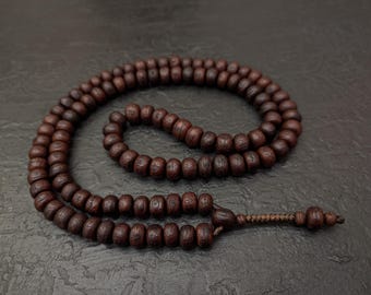 Bodhi Seed Mala Necklace: Vintage 108 Prayer Beads Nepalese Phoenix Eye