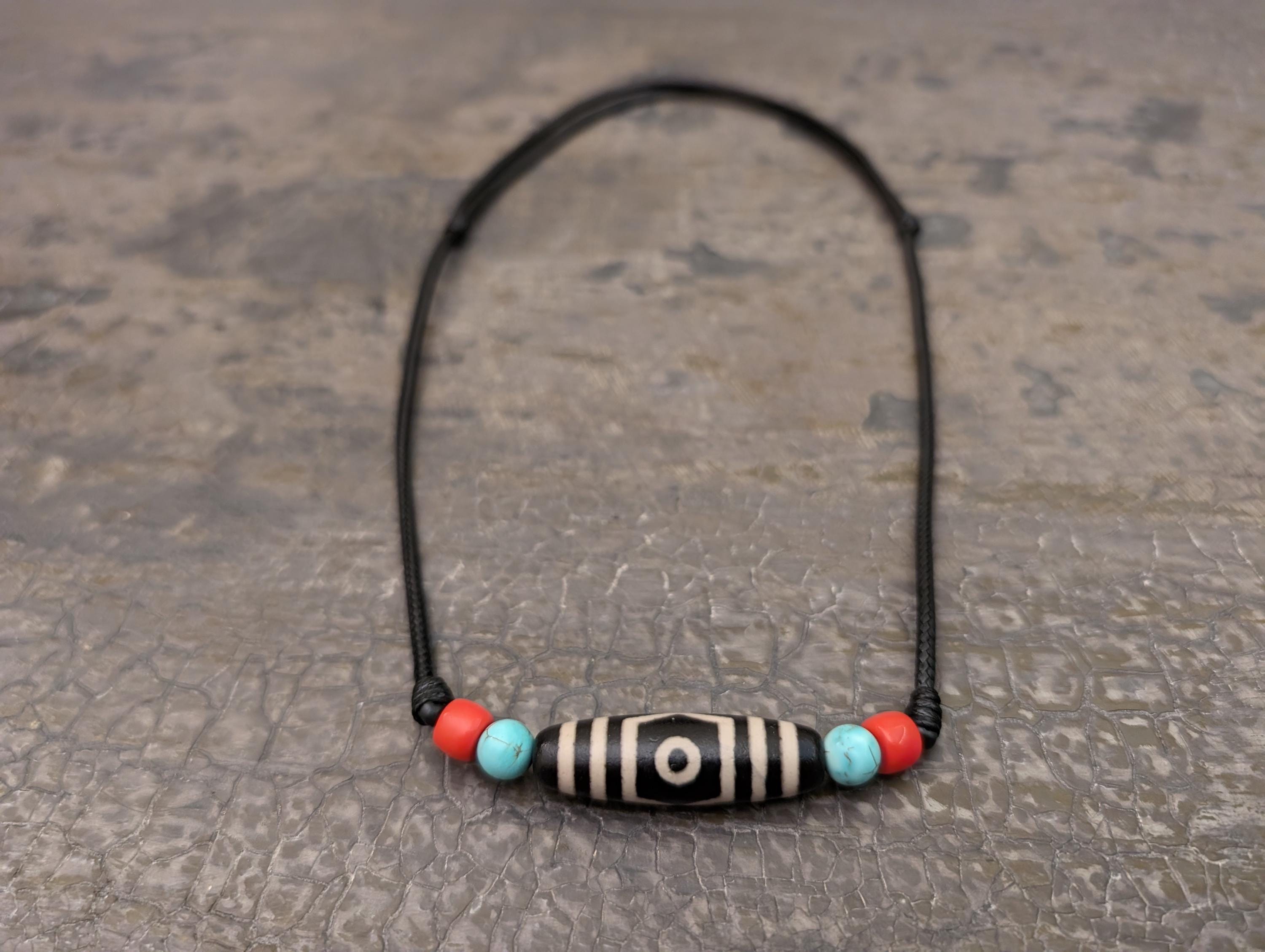 約1000年前‼️dZi beads 線天珠 チョンジー ネックレス 3 Eye Dzi Bead Pendant Necklace Natural Genuine Tibetan Agate
