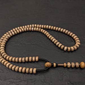 Chapelet 108 perles de prière Bodhi mala, graines de lotus bouddhistes tibétaines naturelles bijoux de méditation zen japa