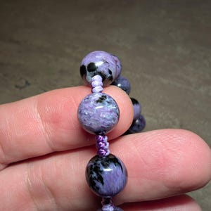 Charoite necklace relieving mental stress, natural genuine authentic gemstone image 6