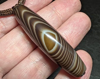 Gobi Agate Pendant Necklace, absolutely natural rare gemstone 1 one eye dzi