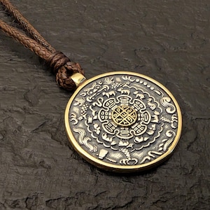 Bagua Melong Mirror pendant necklace Tibetan Buddhist defense protection from negative provocations shaman amulet talisman