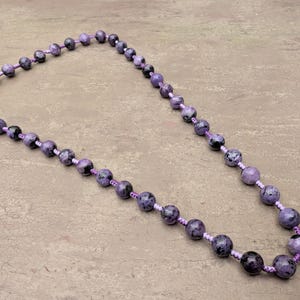 Charoite necklace relieving mental stress, natural genuine authentic gemstone image 2