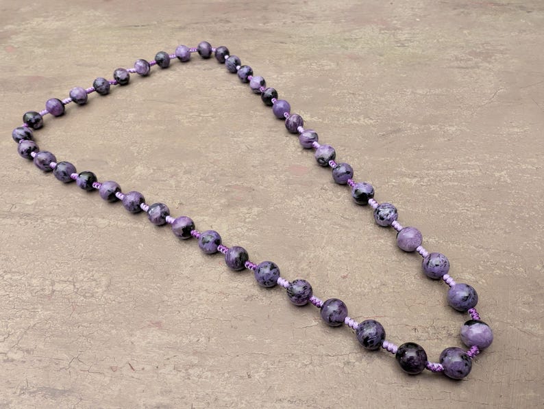 Charoite necklace relieving mental stress, natural genuine authentic gemstone image 2