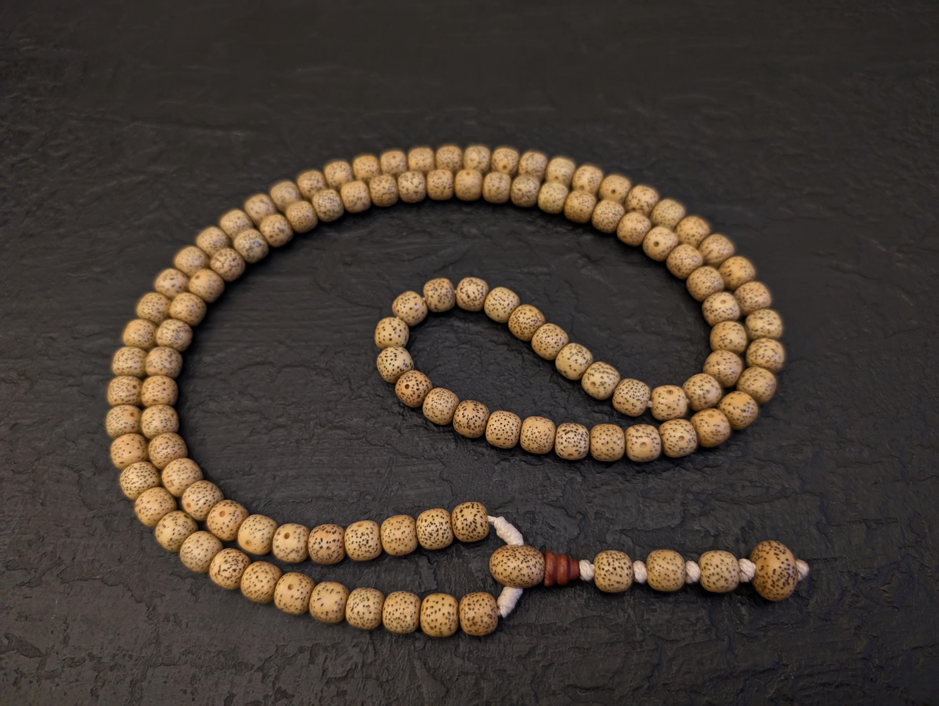 菩提数珠ネックレス 数珠 108 個 天然 ヴィンテージ チベット仏教 菩提