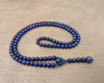 Lapis lazuli mala ketting rozenkrans 108 gebedskralen goede kwaliteit natuurlijke echte Afghaanse edelsteen