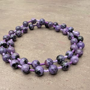 Charoite necklace relieving mental stress, natural genuine authentic gemstone image 3