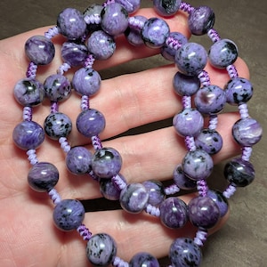 Charoite necklace relieving mental stress, natural genuine authentic gemstone image 8